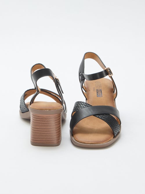 Sandalias de tacón cuadrado de imitación - Kiabi