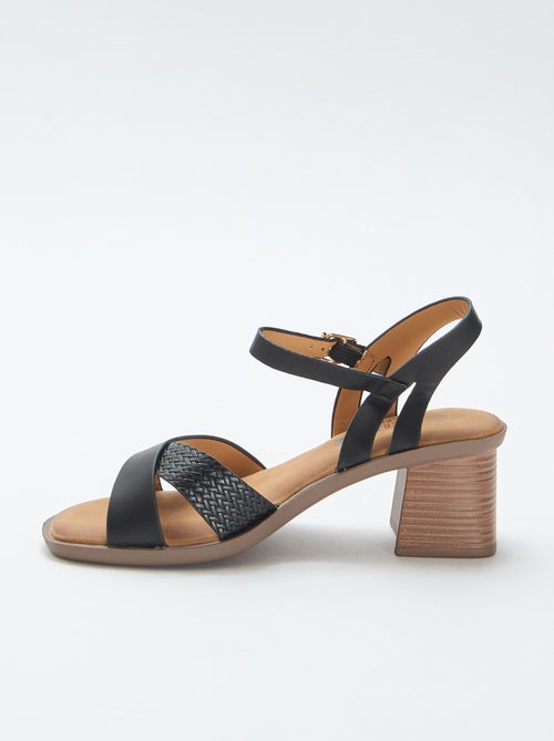 Sandalias de tacón cuadrado de imitación - Kiabi