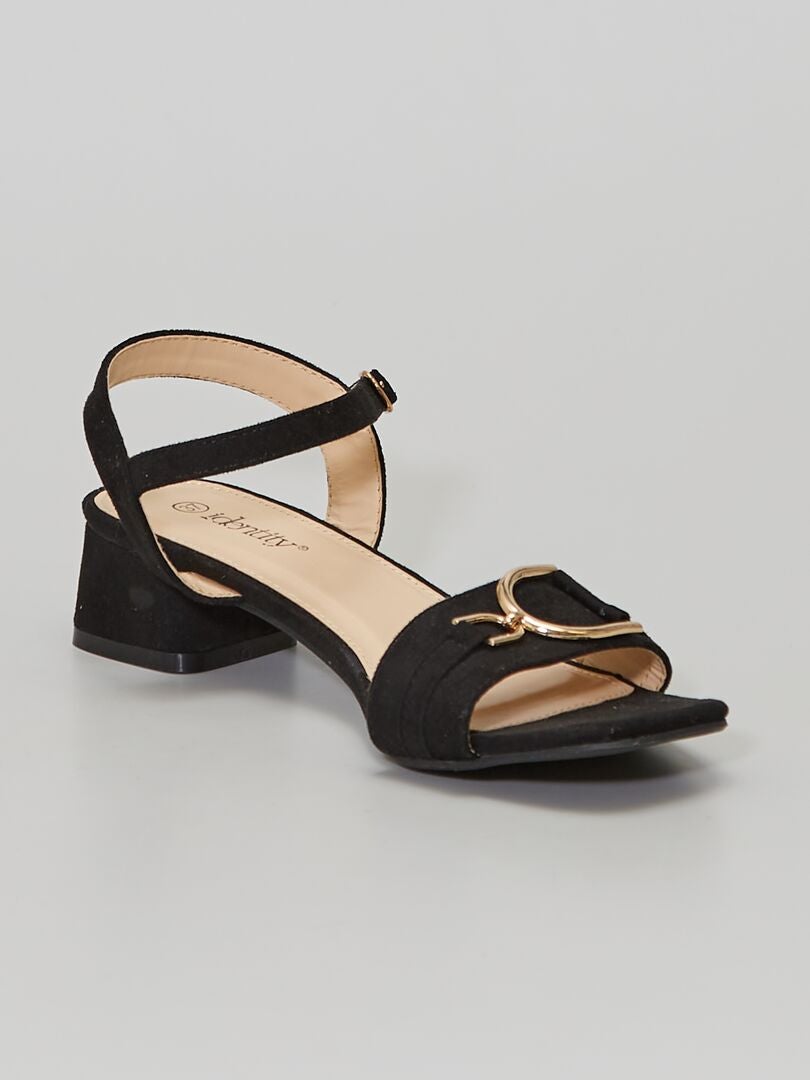 Sandalias de tacón de antelina negro Kiabi 25.00€