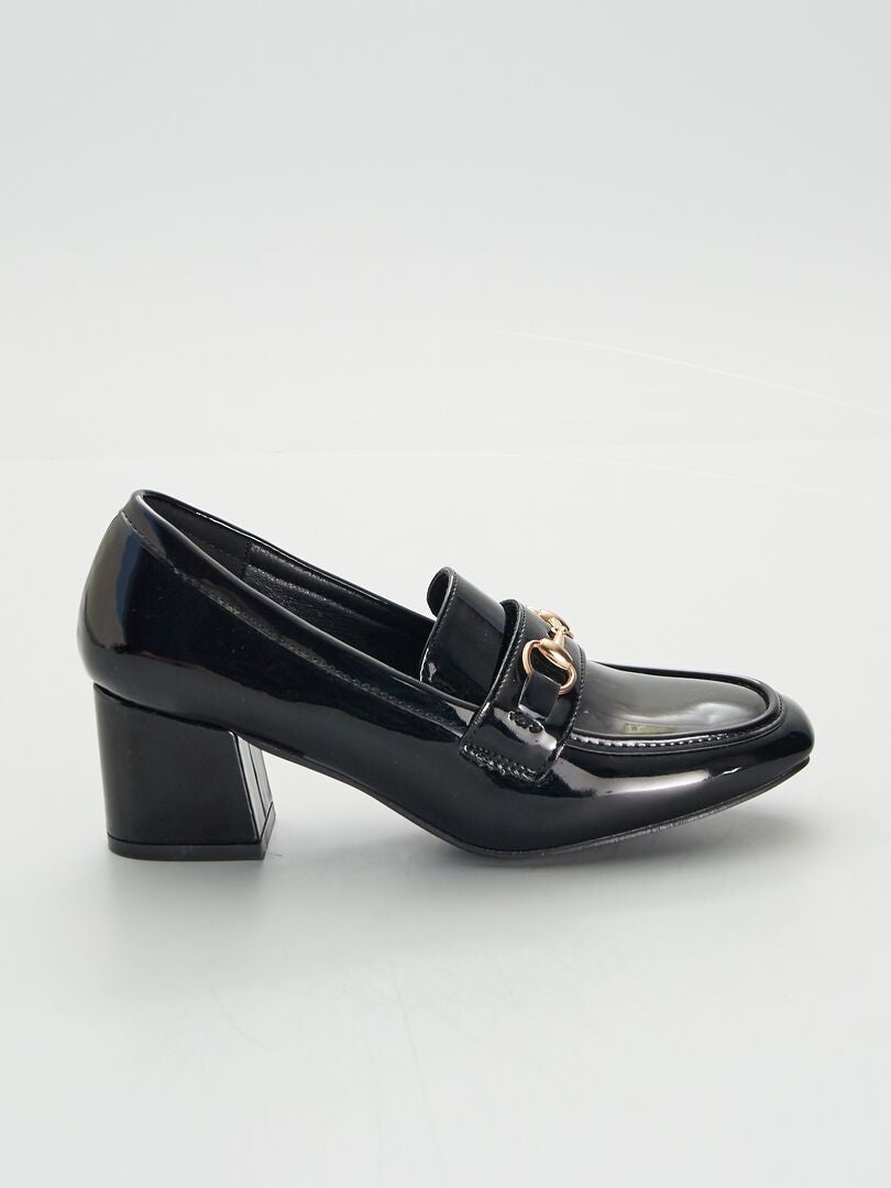 Sandalias de tacón de charol NEGRO - Kiabi