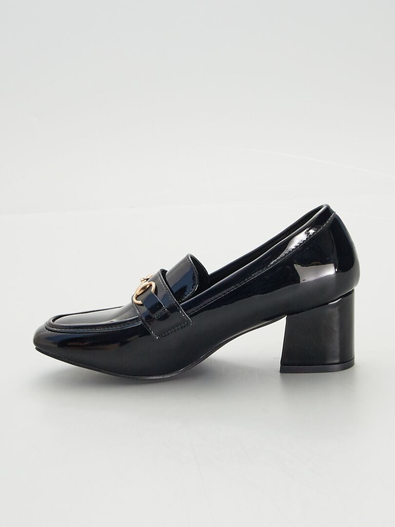 Sandalias de tacón de charol NEGRO - Kiabi