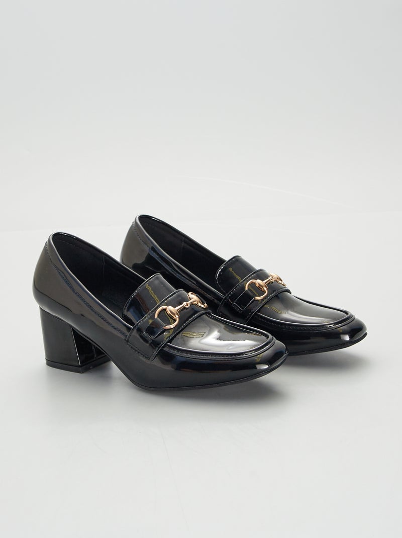 Sandalias de tacón de charol NEGRO - Kiabi