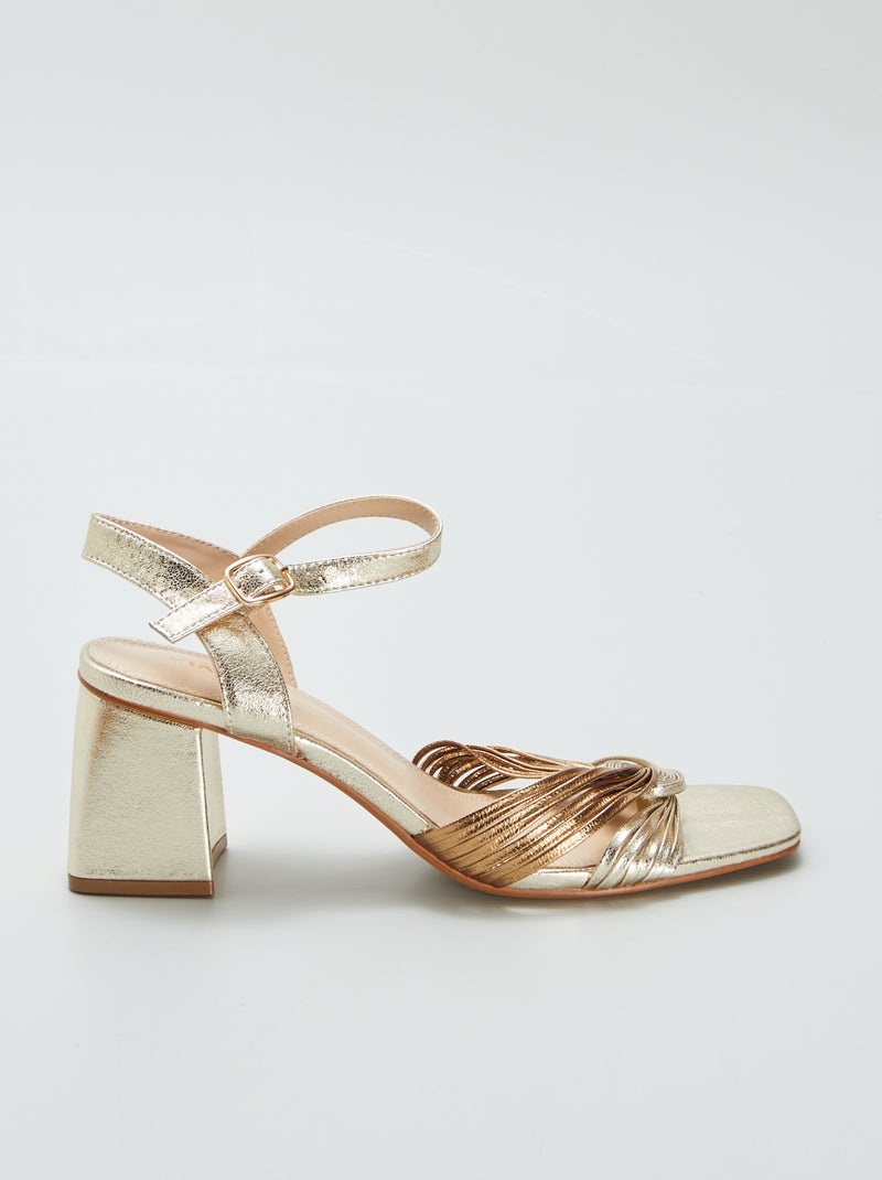 Sandalias de tacón de material sintético AMARILLO - Kiabi