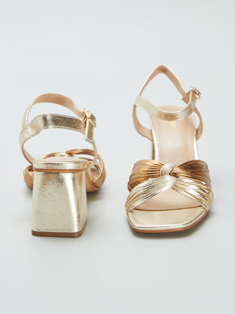 Sandalias de tacón de material sintético AMARILLO - Kiabi