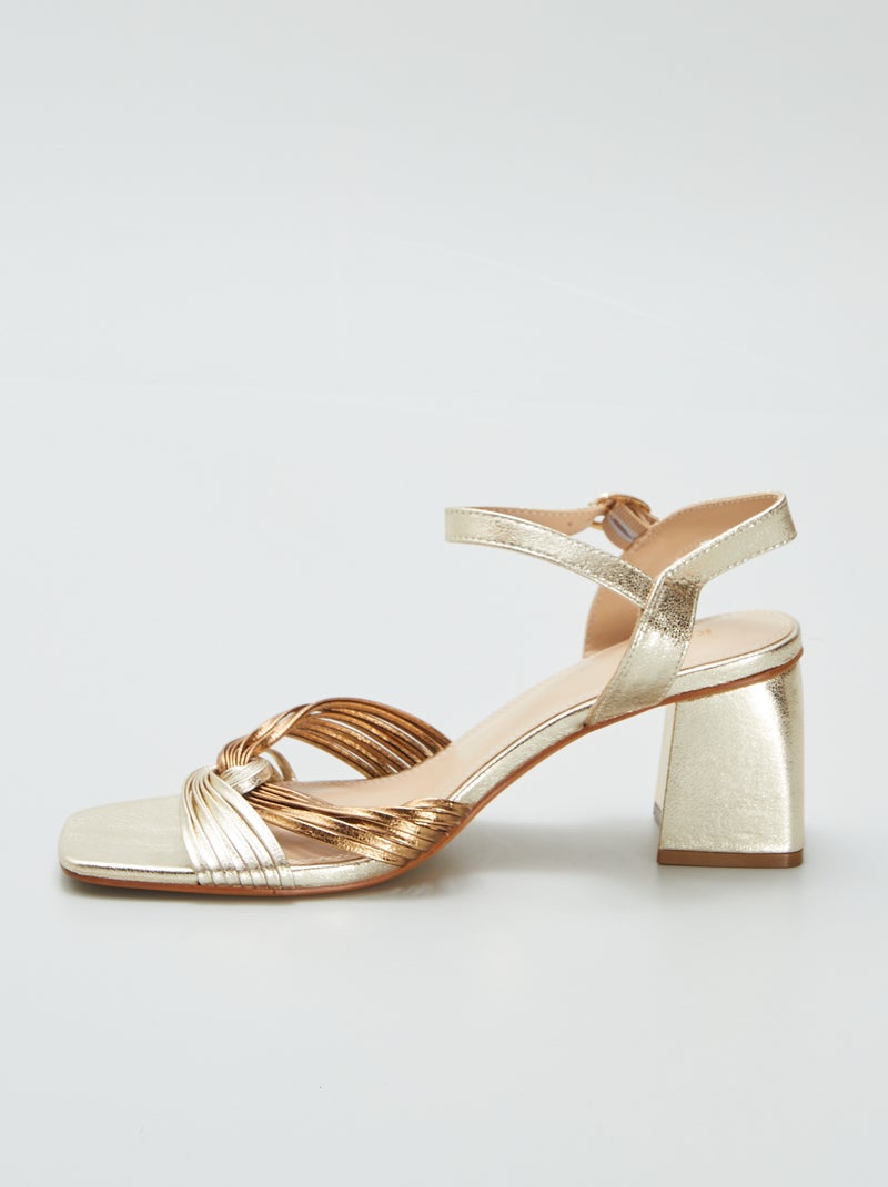 Sandalias de tacón de material sintético AMARILLO - Kiabi