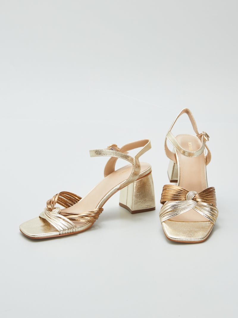 Sandalias de tacón de material sintético AMARILLO - Kiabi