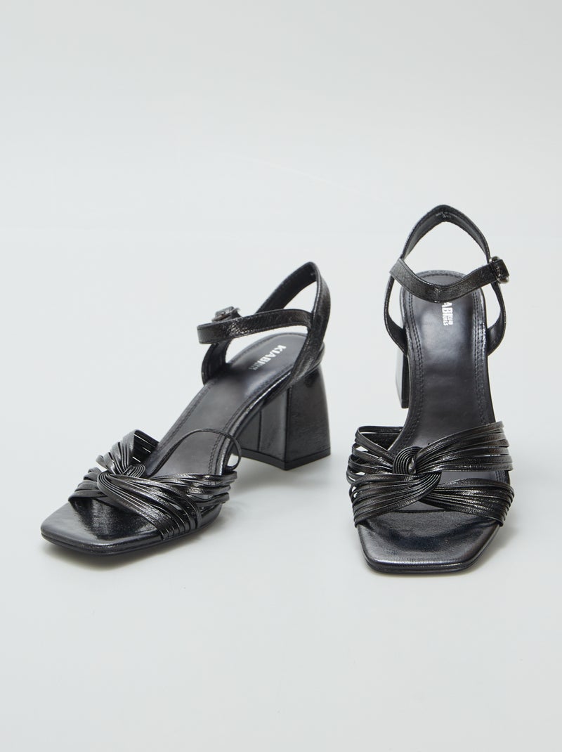 Sandalias de tacón de material sintético NEGRO - Kiabi