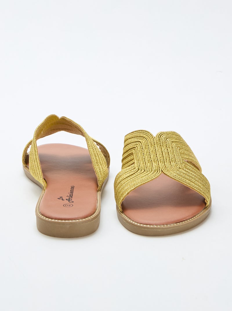 Sandalias de tela Amarillo - Kiabi