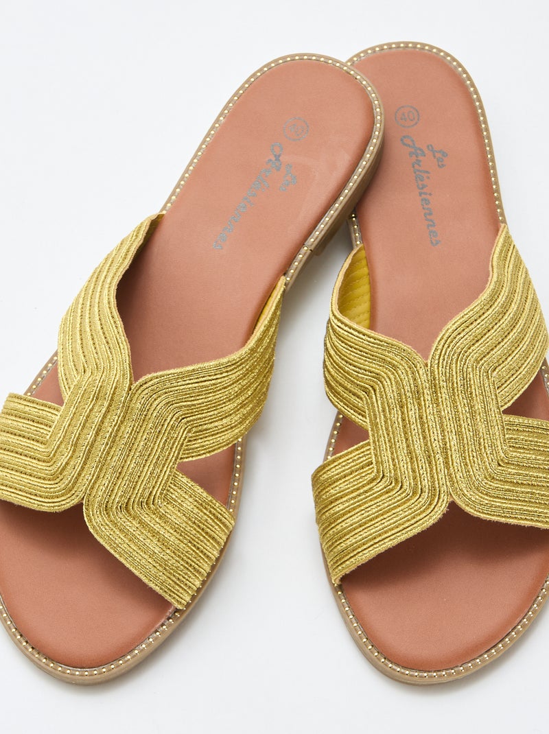 Sandalias de tela Amarillo - Kiabi