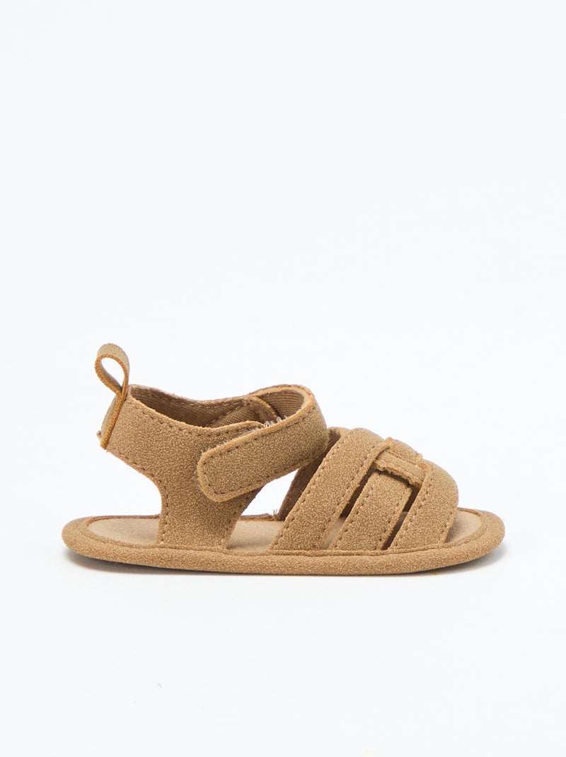 Sandalias de tela con tiras cruzadas Marron - Kiabi