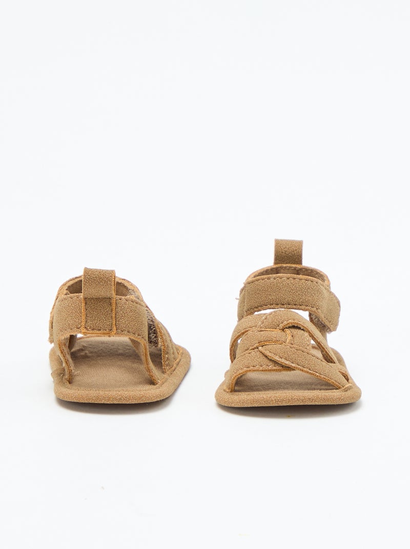 Sandalias de tela con tiras cruzadas Marron - Kiabi