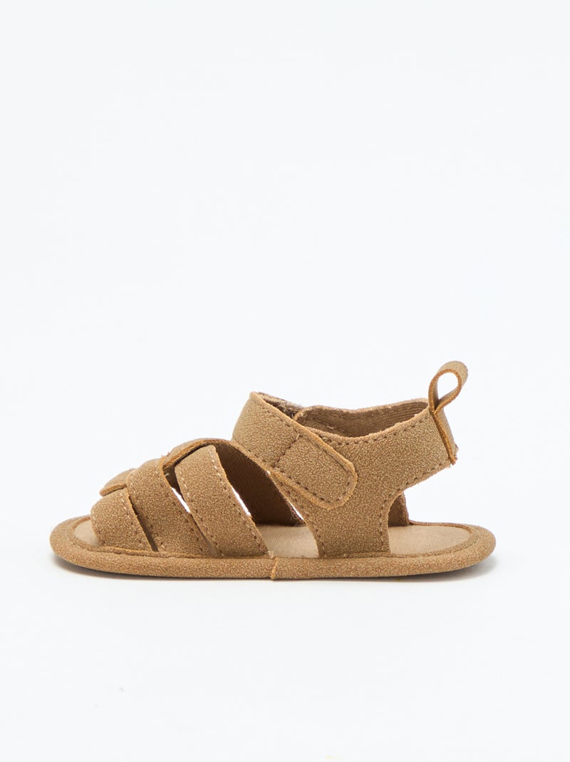 Sandalias de tela con tiras cruzadas Marron - Kiabi