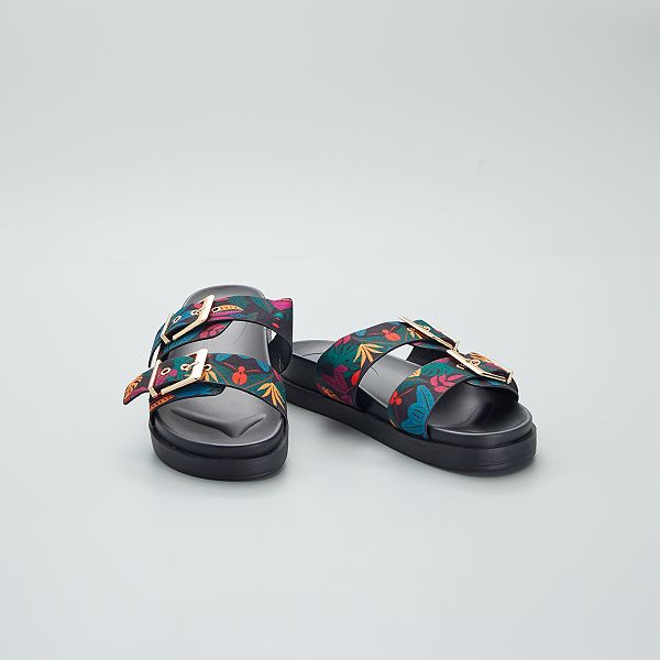 Sandalias de tela Mujer talla 34 a 48 - NEGRO - Kiabi - 15,00€