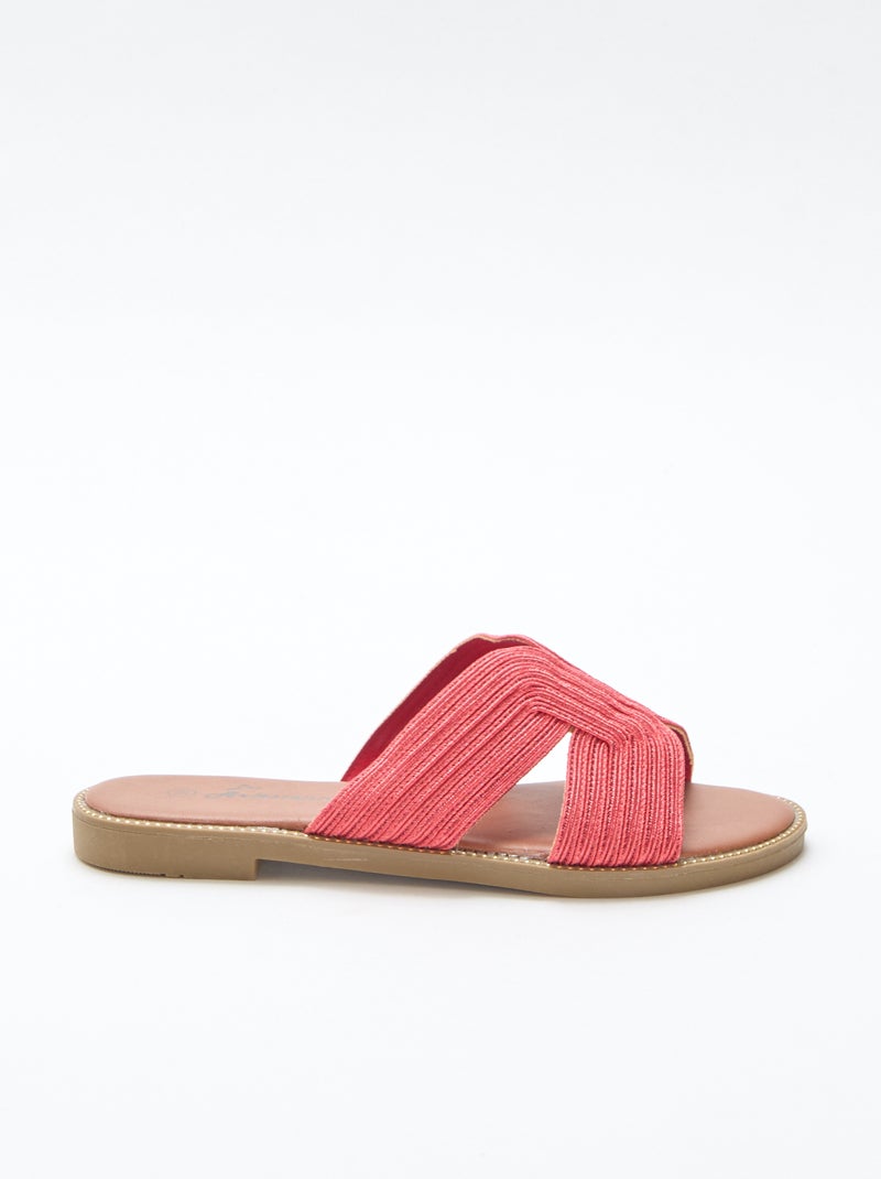Sandalias de tela Rojo - Kiabi