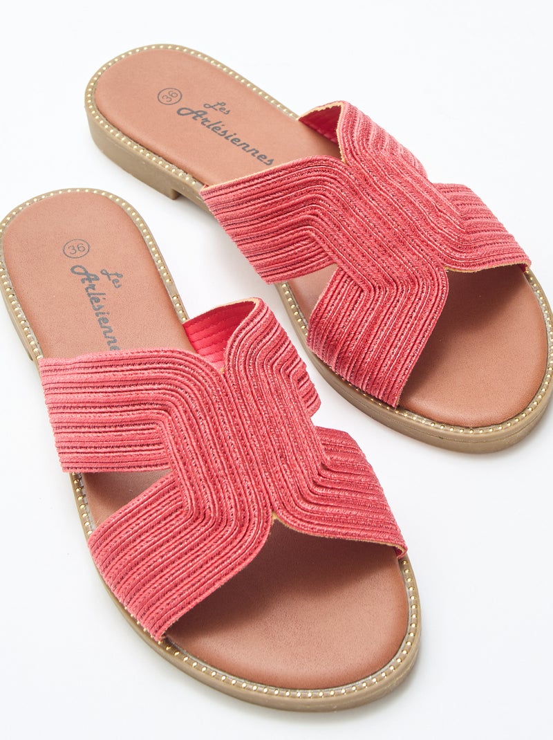Sandalias de tela Rojo - Kiabi