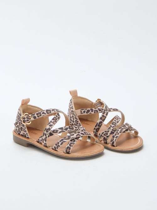 Sandalias de tiras con estampado de leopardo - Kiabi