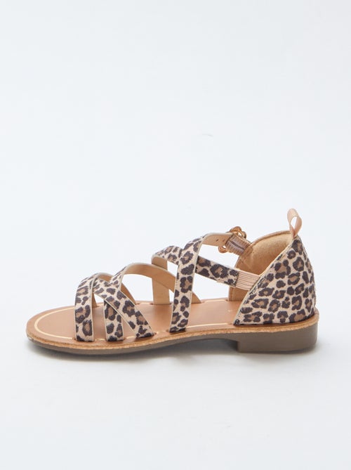 Sandalias de tiras con estampado de leopardo - Kiabi