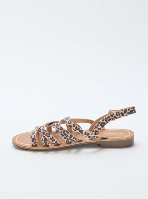 Sandalias de tiras con estampado de leopardo - Kiabi