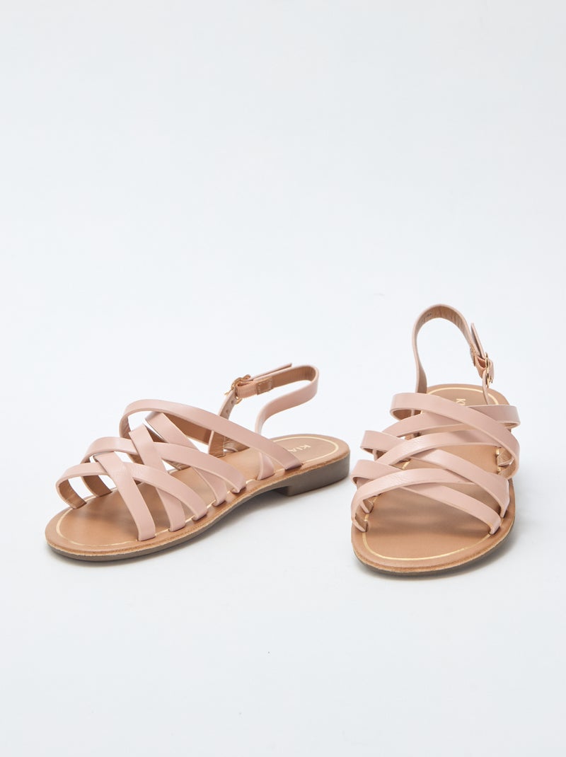 Sandalias de tiras con hebillas Rosa - Kiabi