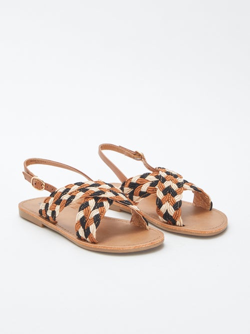 Sandalias de tiras cruzadas tricolores - Kiabi