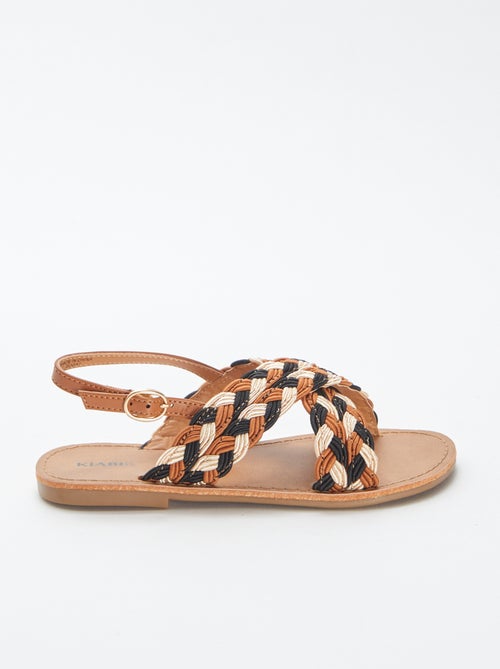 Sandalias de tiras cruzadas tricolores - Kiabi