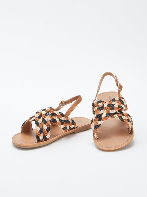 Sandalias de tiras cruzadas tricolores - Kiabi