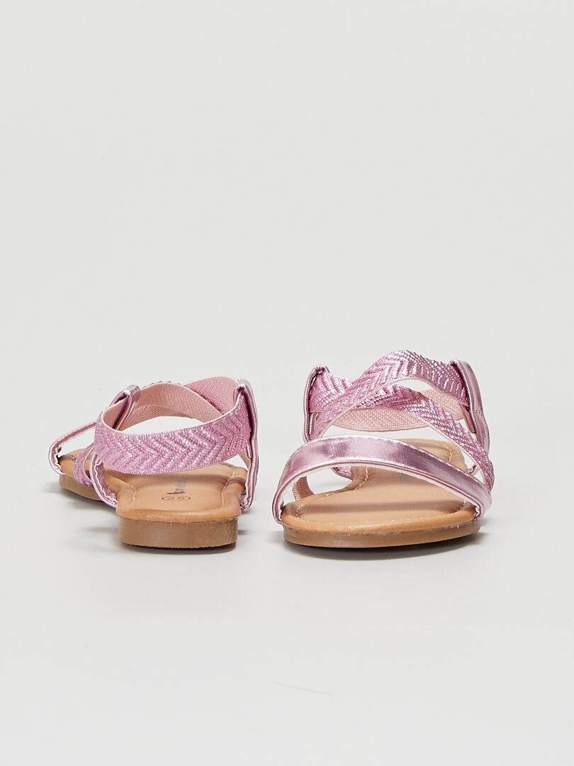 Sandalias de tiras cruzadas y satinadas ROSA - Kiabi