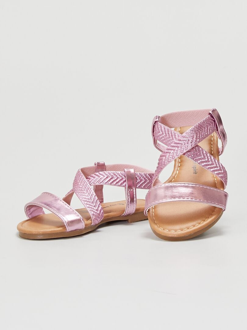 Sandalias de tiras cruzadas y satinadas ROSA - Kiabi