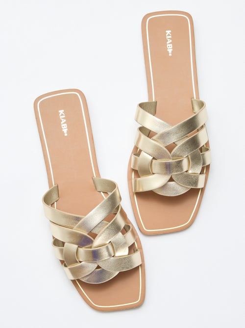Sandalias de tiras doradas - Kiabi