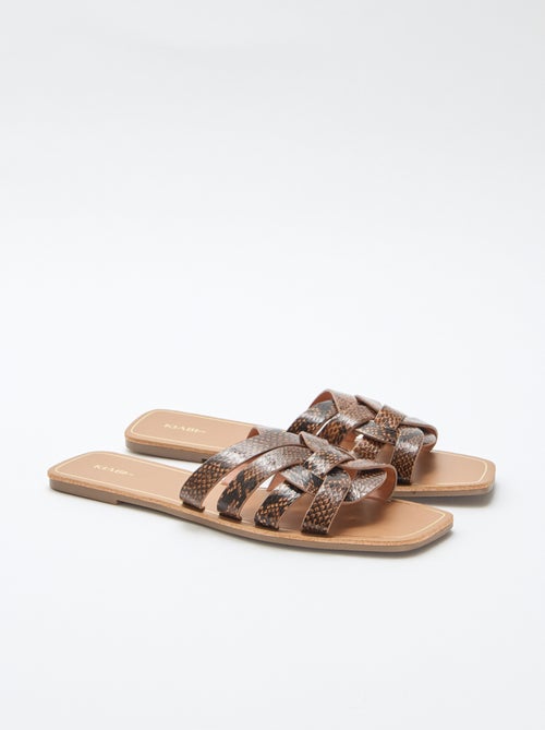 Sandalias de tiras doradas - Kiabi