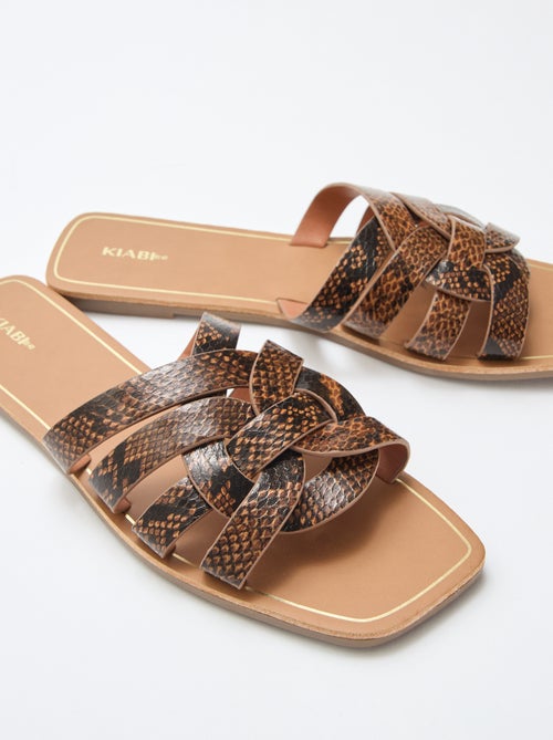 Sandalias de tiras doradas - Kiabi