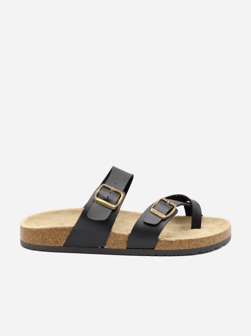 Sandalias de tiras múltiples Negro - Kiabi