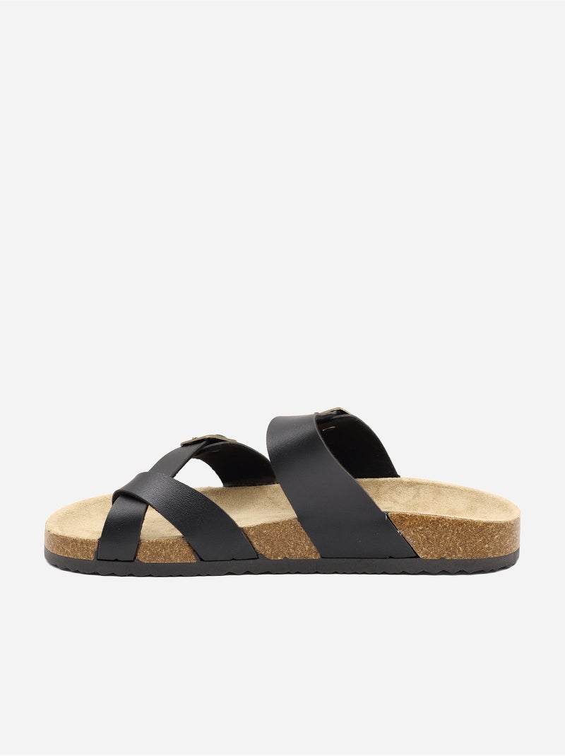 Sandalias de tiras múltiples Negro - Kiabi