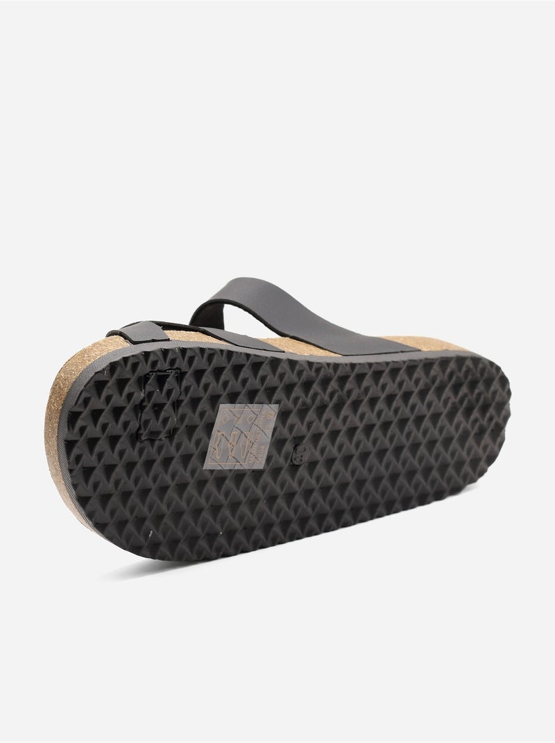 Sandalias de tiras múltiples Negro - Kiabi