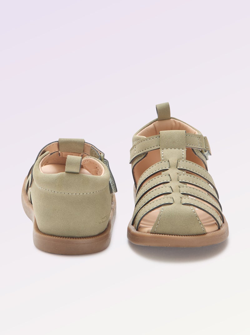 Sandalias de tiras 'primeros pasos' - Kitchoun Kaki - Kiabi