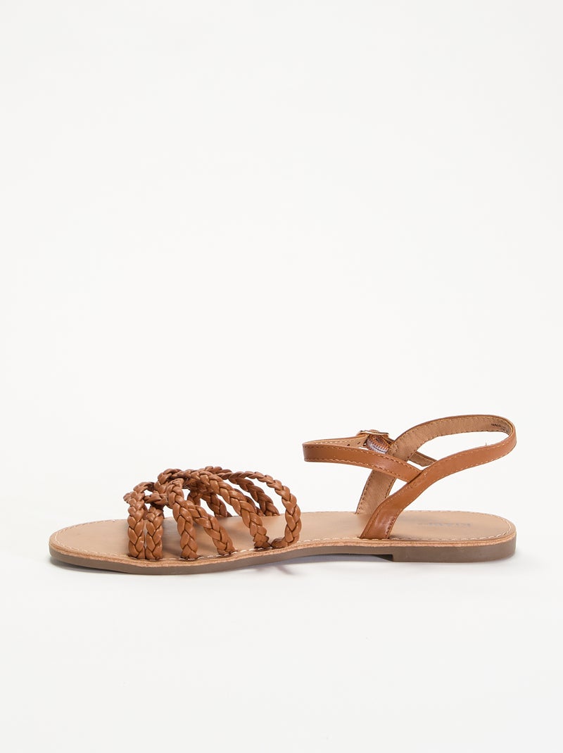 Sandalias de tiras trenzadas Marron - Kiabi