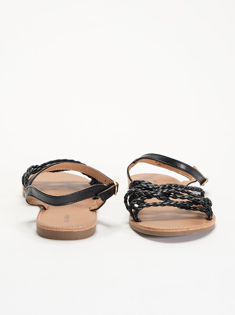 Sandalias de tiras trenzadas Negro - Kiabi
