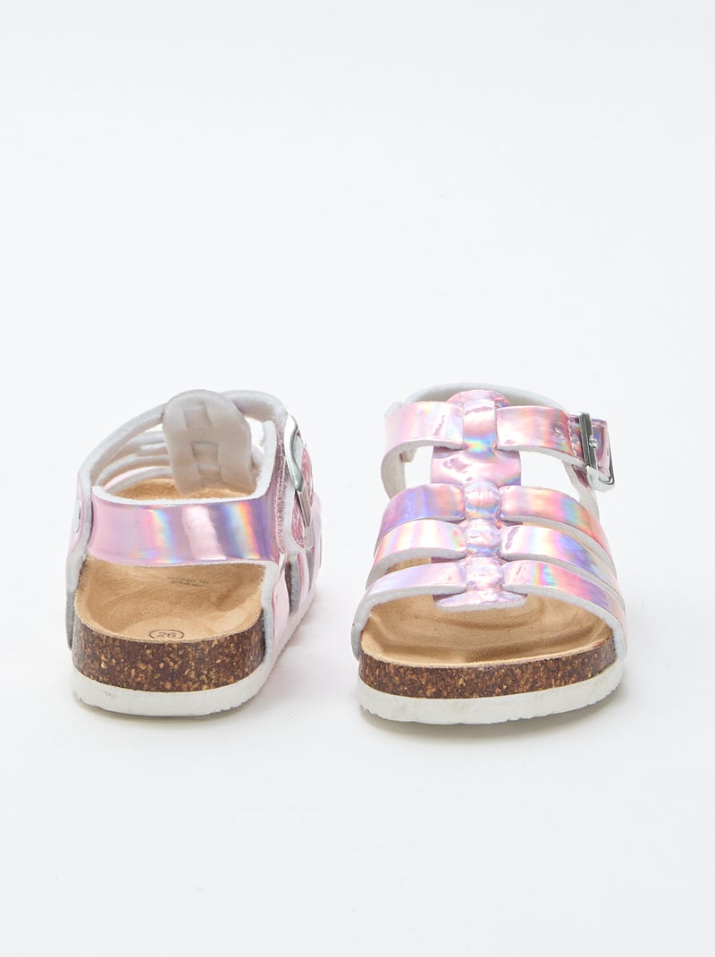 Sandalias de triple tira Rosa - Kiabi