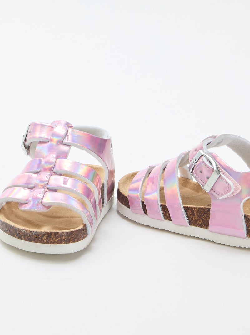 Sandalias de triple tira Rosa - Kiabi