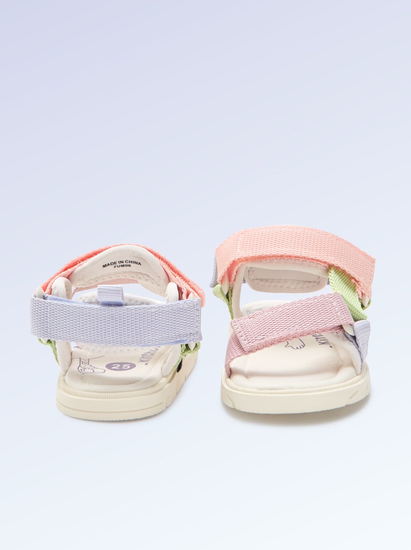 Sandalias de velcro motricidad 4 \'caminar\' - Kitchoun Rosa - Kiabi