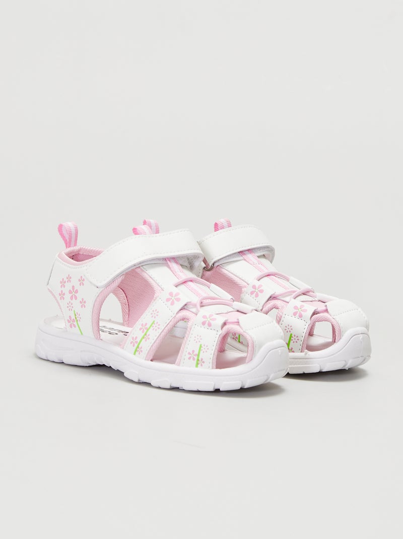 Sandalias deportivas con velcro BLANCO - Kiabi