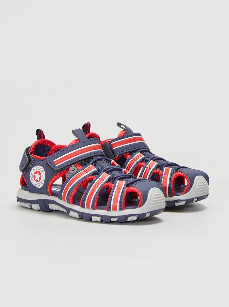 Sandalias deportivas con velcros AZUL - Kiabi
