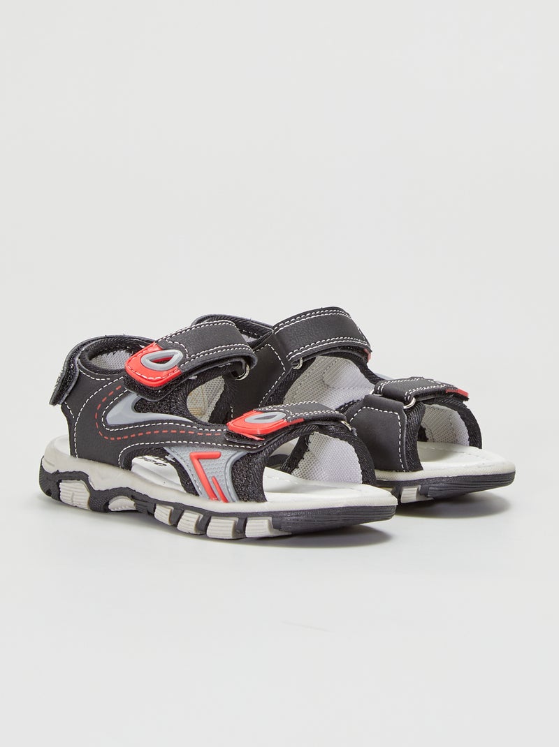 Sandalias deportivas con velcros negro - Kiabi