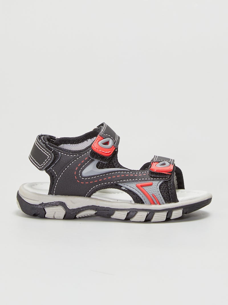 Sandalias deportivas con velcros negro - Kiabi