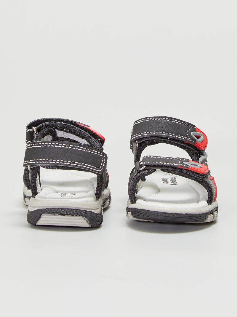 Sandalias deportivas con velcros negro - Kiabi