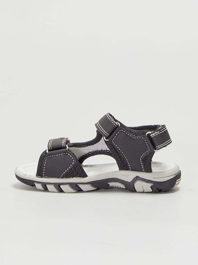 Sandalias deportivas con velcros negro - Kiabi
