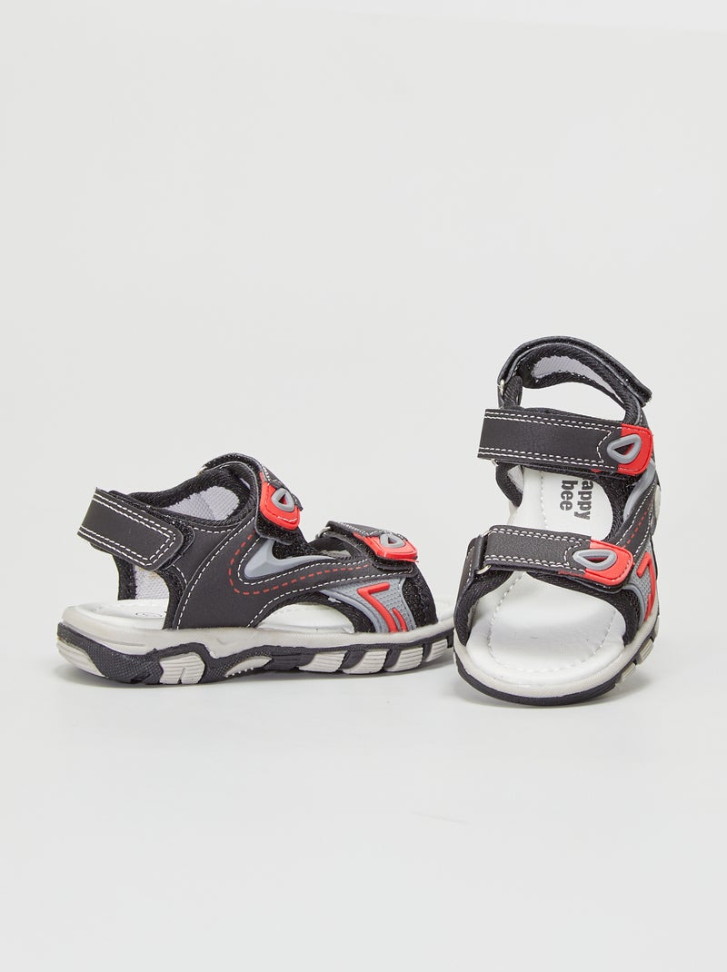 Sandalias deportivas con velcros negro - Kiabi