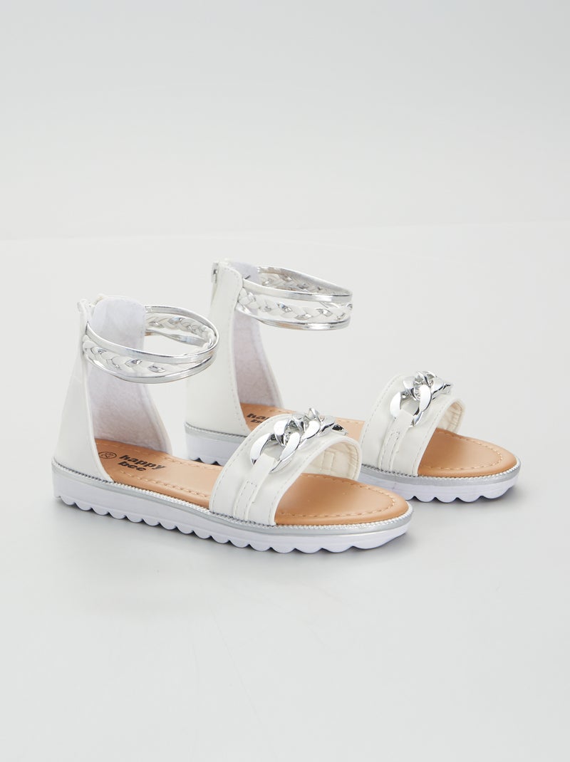 Sandalias descubiertas de tacón blanco - Kiabi