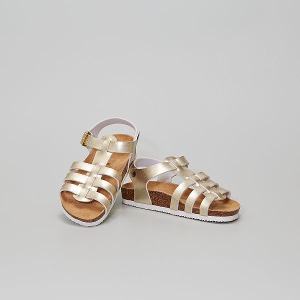 Sandalias doradas Mujer talla 34 a 48 - BEIGE - Kiabi - 20,00€