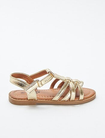 Sandalias doradas multitiras